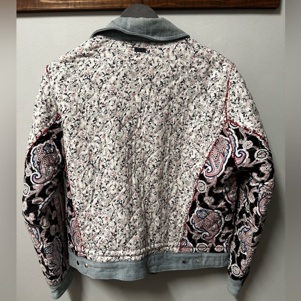 NWT BLANK NYC quilted reversible denim-trimmed patchwork jacket. Size M - Picture 2 of 6